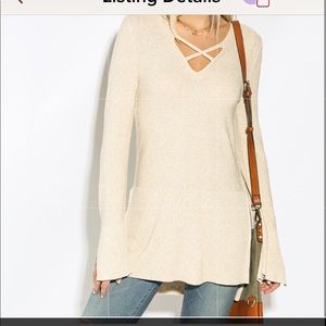 FREEPEOPLE crisscross sweater tunic